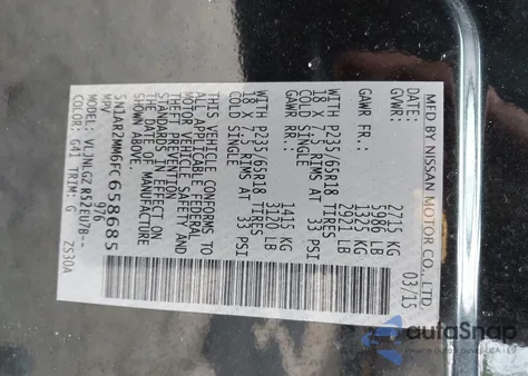 2015 Nissan Pathfinder Sl из США, поврежденный, VIN 5N1AR2MM6FC658685